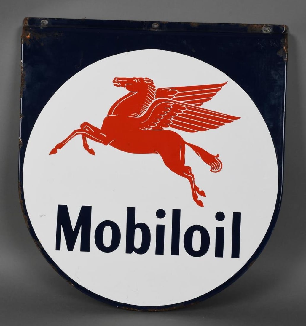 (Small) Mobiloil w/Pegasus Porcelain Sign (TAC) (1 of 5)