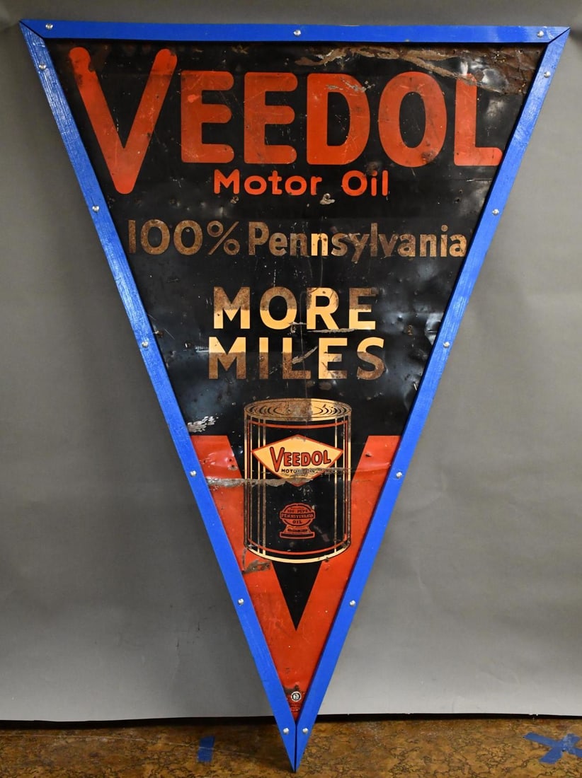 Veedol Motor Oil "More Miles" w/Can Metal Sign (TAC) (1 of 4)