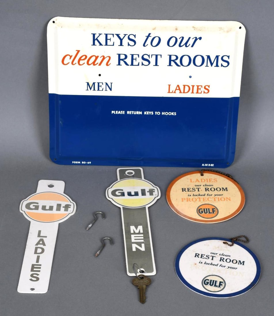 (Gulf) Keys to our Clean Rest Rooms Metal Sign (TAC) (1 of 4)