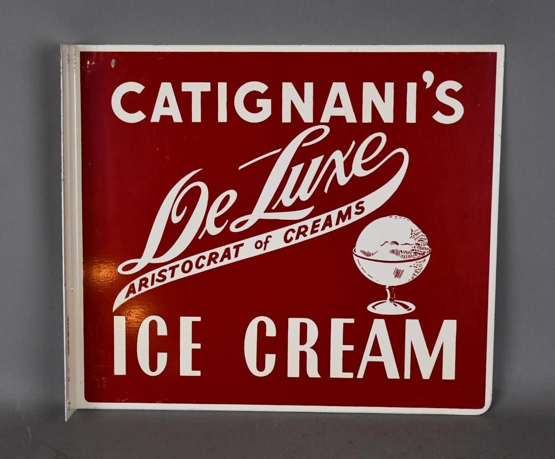 DeLuxe Ice Cream Metal Flange Sign (1 of 7)