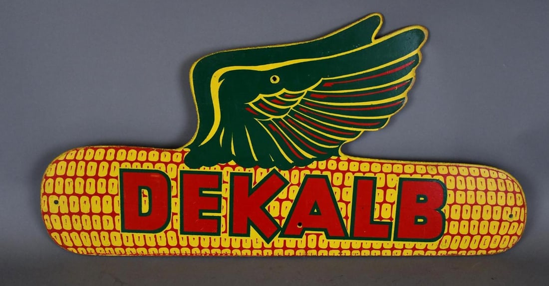 Earlier Dekalb Left Facing Masonite Sign (1 of 4)