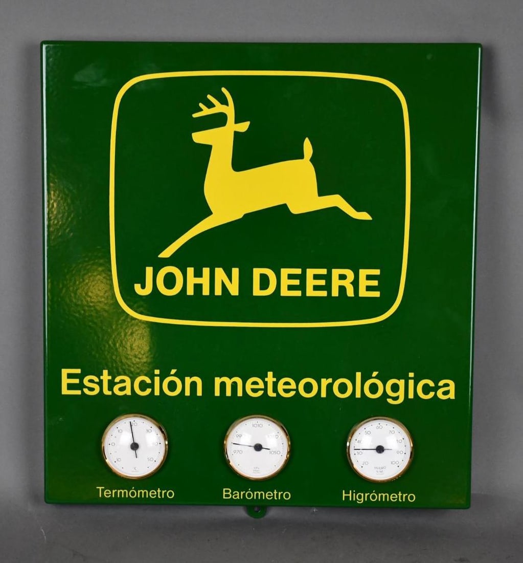 John Deere Porcelain Thermometer / Barometer (TAC) (1 of 4)