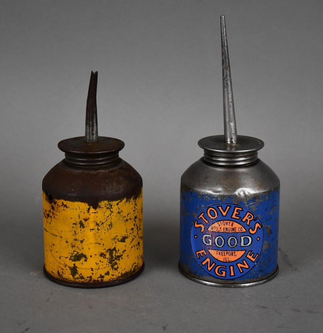 Lot of Rare Yellow John Deere Oil Can & Stover's Engine Oil Cans (1 of 4)
