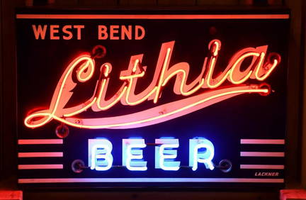 Original Lithia Beer Porcelain Neon Sign (1 of 10)