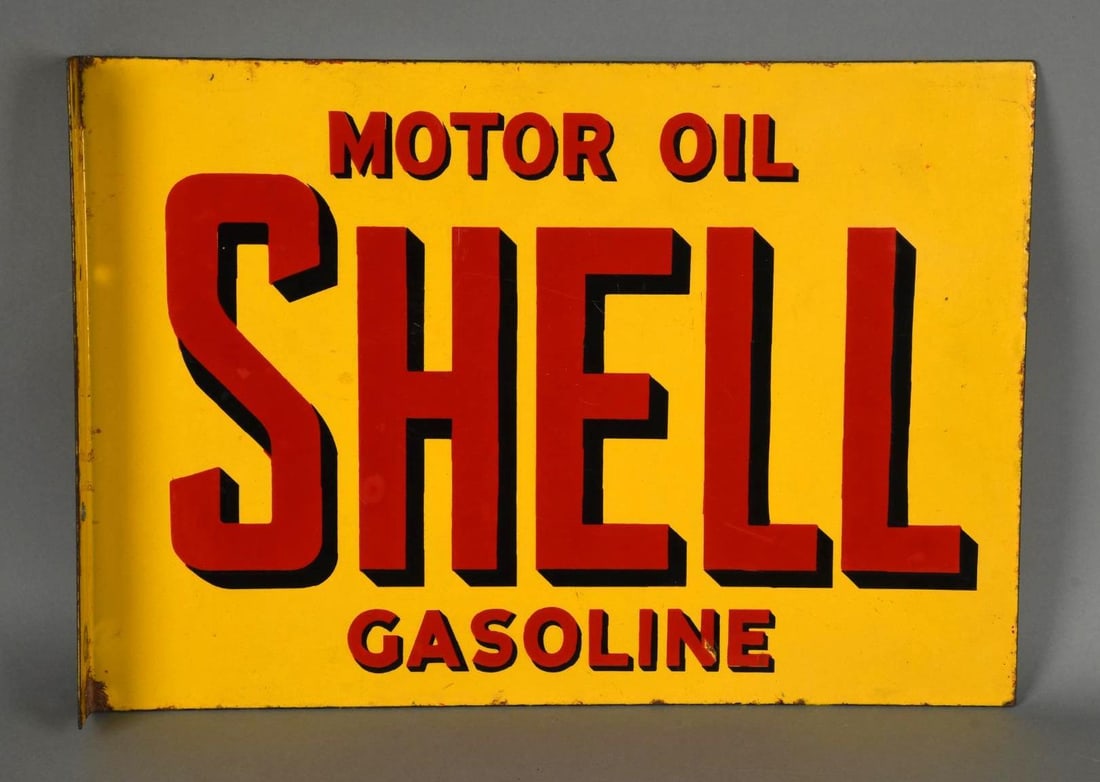 Shell Motor Oil Gasoline Porcelain Flange Sign (TAC) (1 of 4)