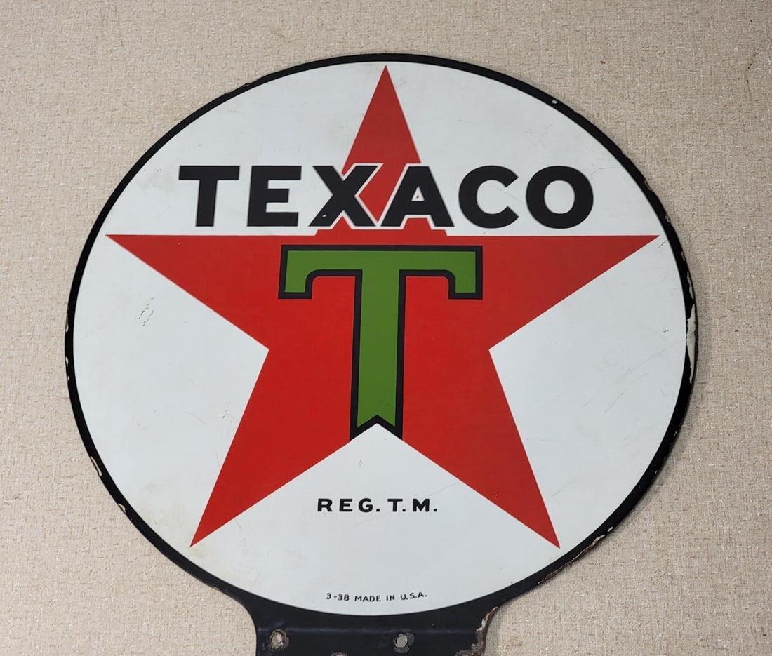 Texaco (black-T) Star Logo Porcelain Globe Sign (TAC) (1 of 8)