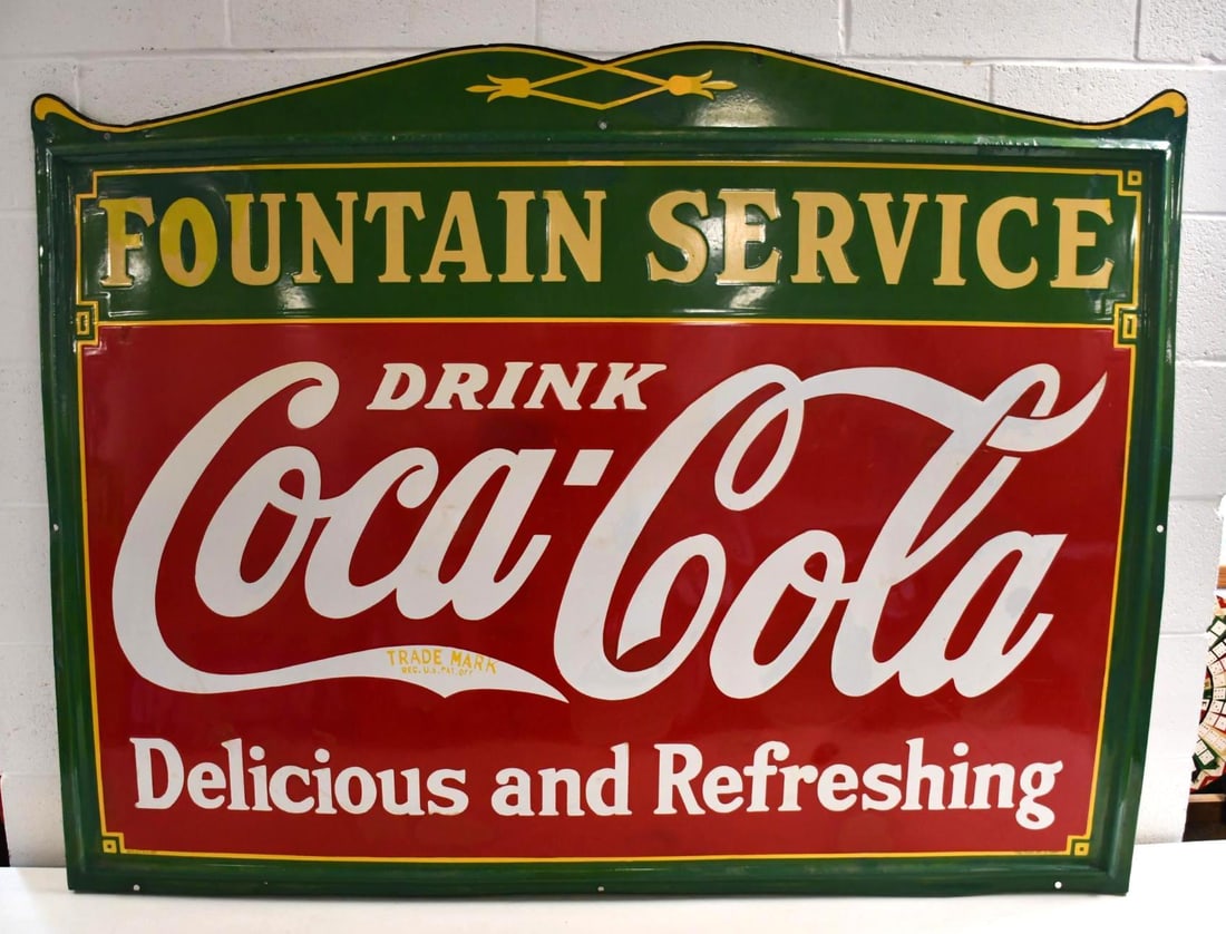 Drink Coca-Cola Fountain Service Porcelain Sign (TAC) (1 of 6)