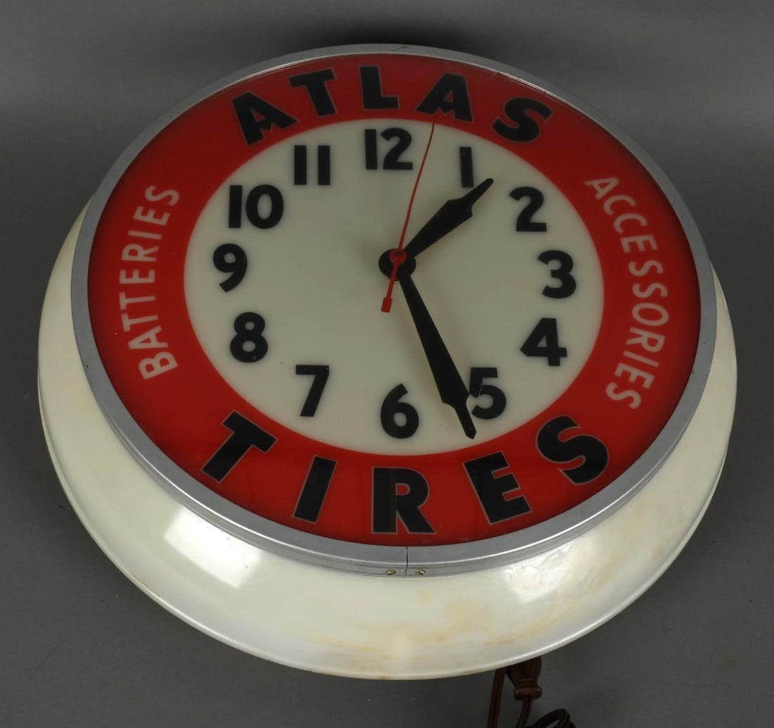 Atlas Tires Batteries Accessories Lighted Clock (1 of 5)