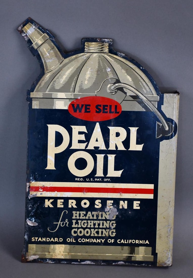 We Sell Pearl Oil Standard Oil of California Metal Flange Sign (1 of 3)
