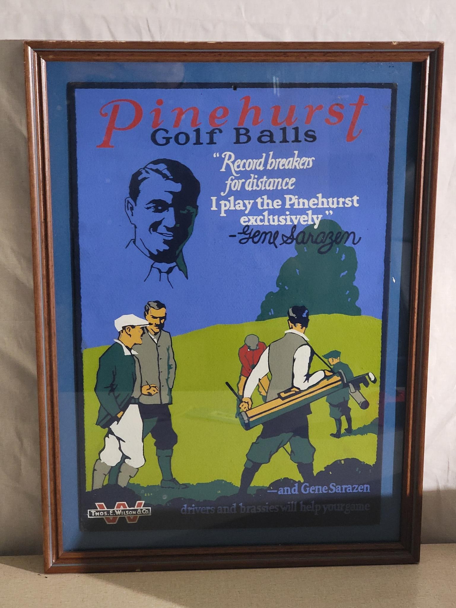 Wilson "Pinehurst" Golf Balls Cardboard Advertising Sign (1 of 4)