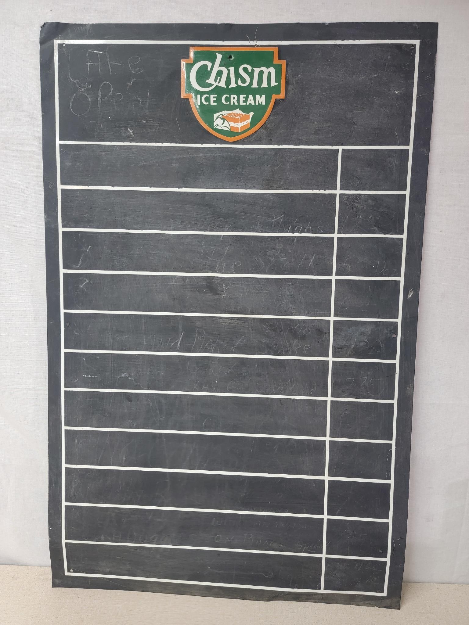 Chism Ice Cream Menu Board Metal Sign (TAC) (1 of 3)