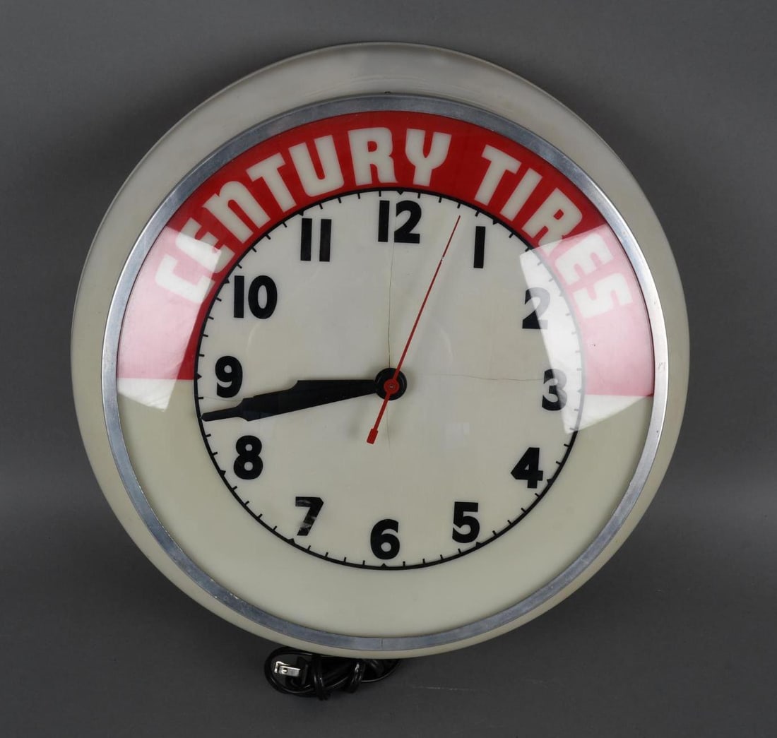 Century Tires Plastic Lighted  Clock (1 of 5)