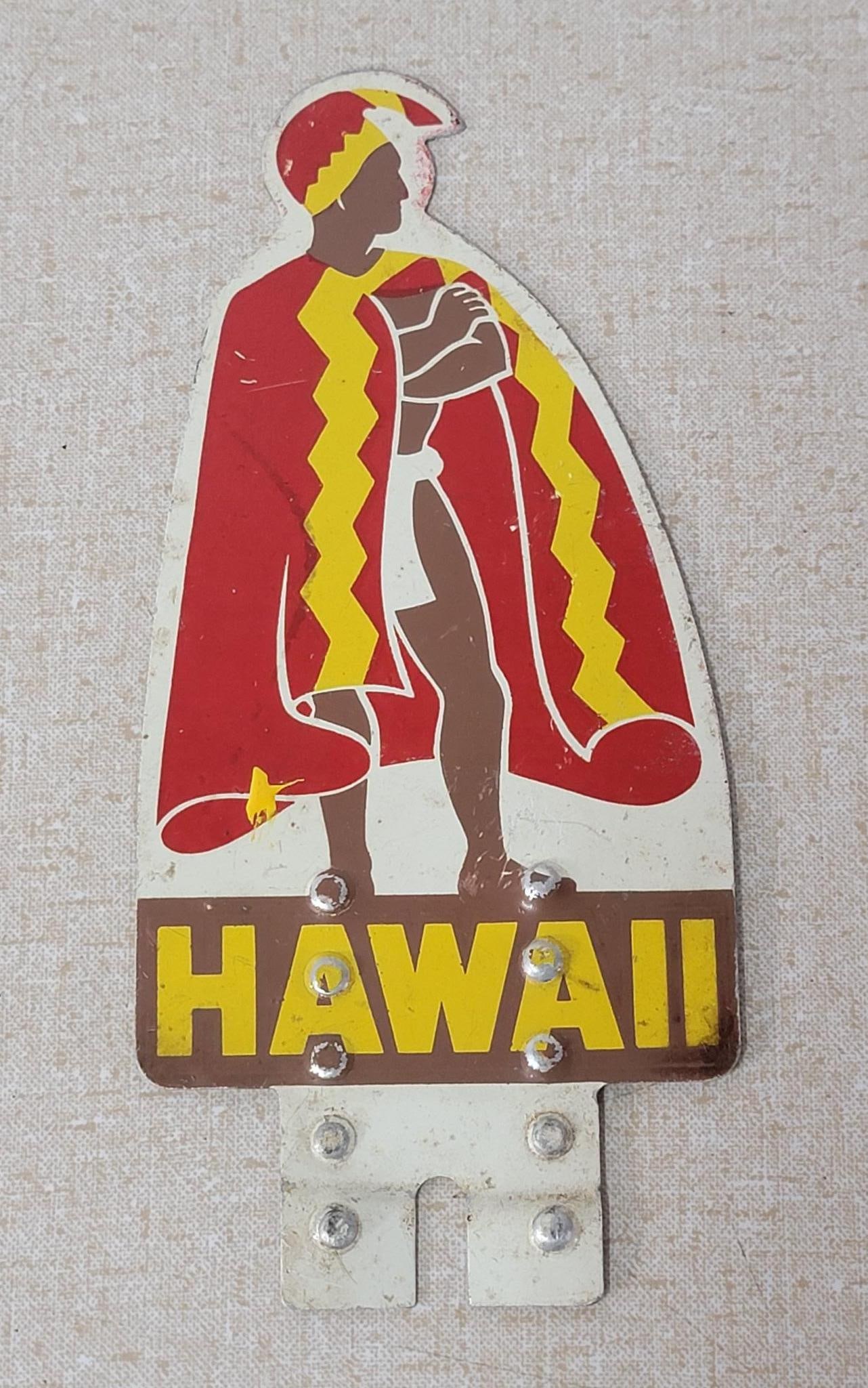 Hawaii (tourist logo) Metal License Plate Attachment (1 of 2)