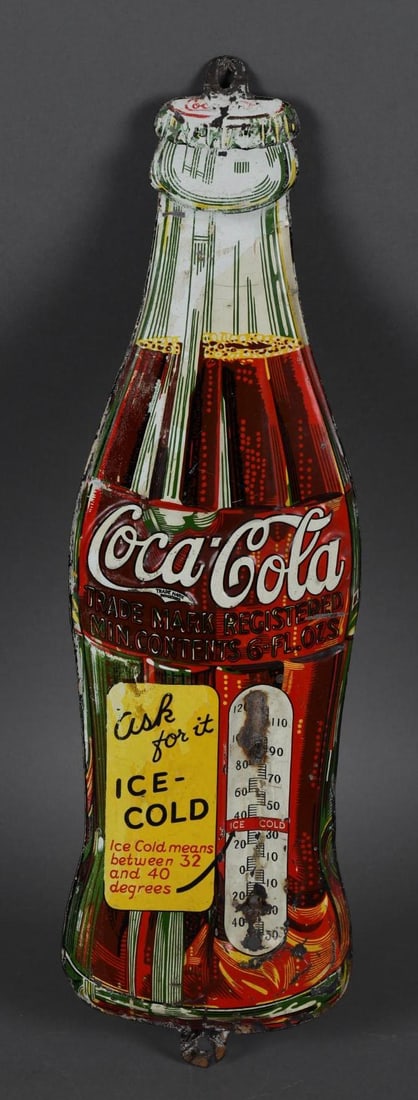 Rare Coca-Cola Bottle Metal Thermometer (TAC) (1 of 4)