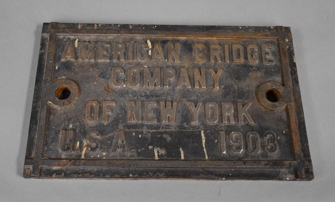 1903 American Bridge Company of New York Cast Iron Plaque (1 of 4)