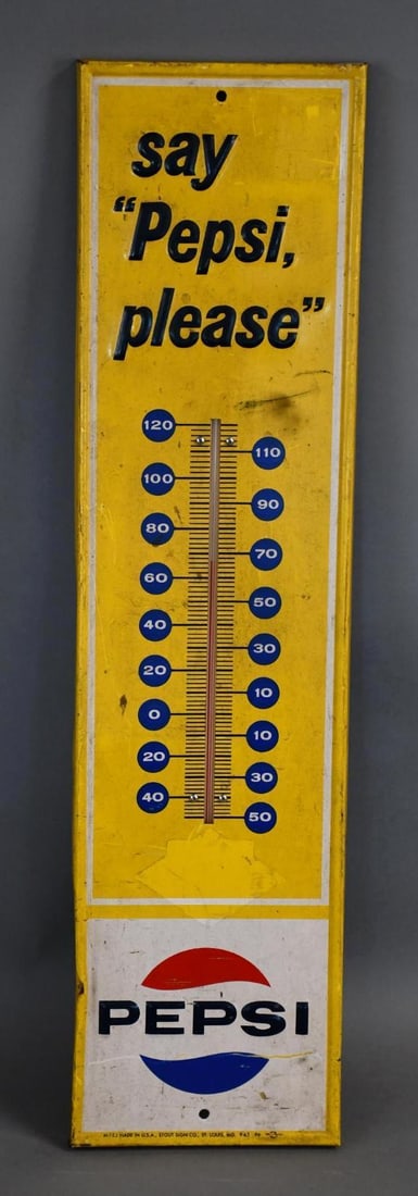 Say Pepsi Please w/Logo Metal Thermometer (1 of 3)