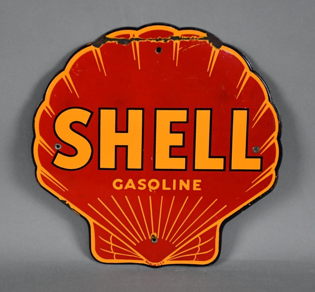 Shell Gasoline Porcelain Pump Sign (TAC) (1 of 3)