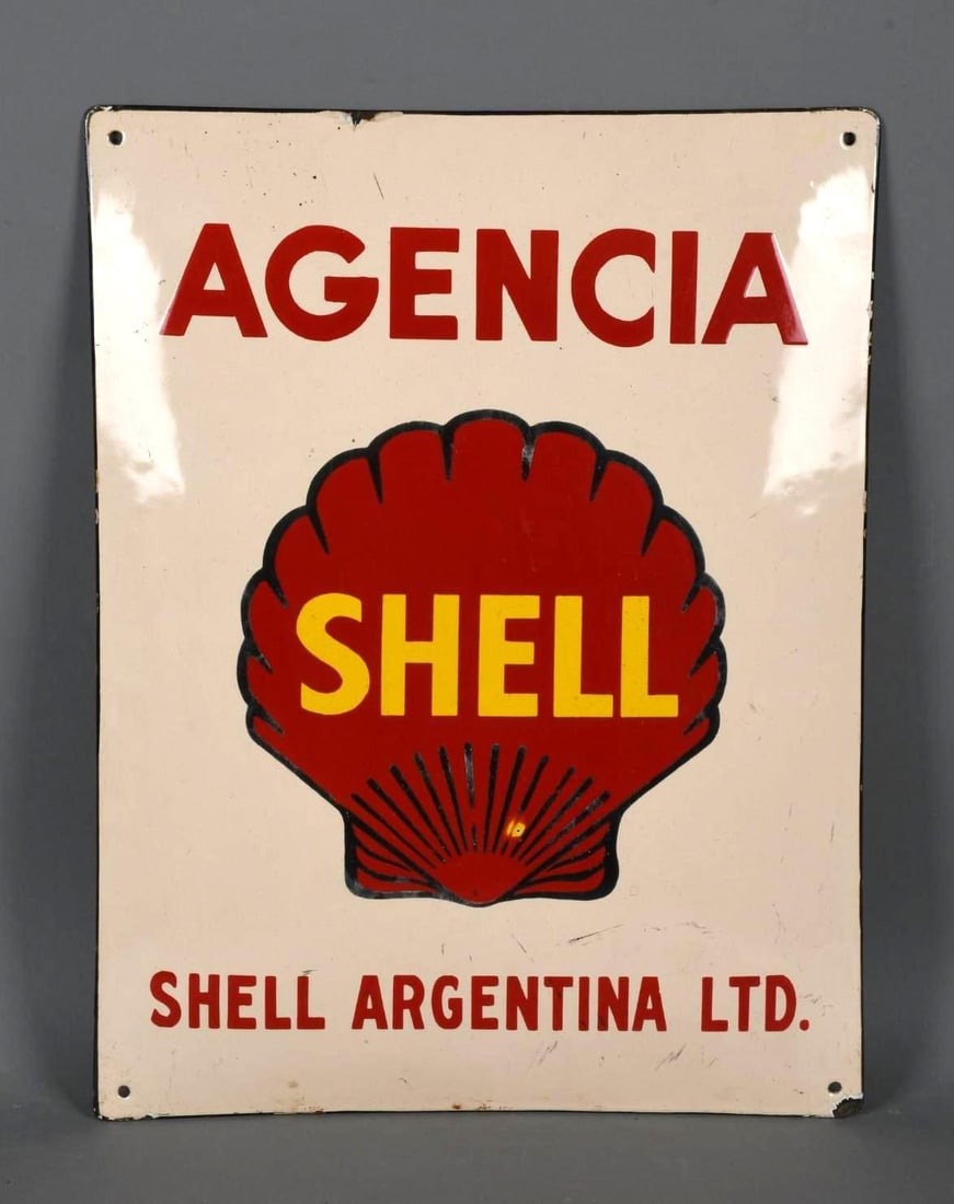 Shell Agencia "Shell Argentina LTD." Porcelain Sign (TAC) (1 of 4)
