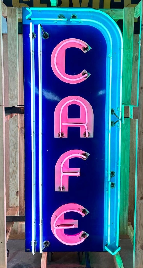 Cafe Porcelain Vertical Neon Sign (TAC) (1 of 12)