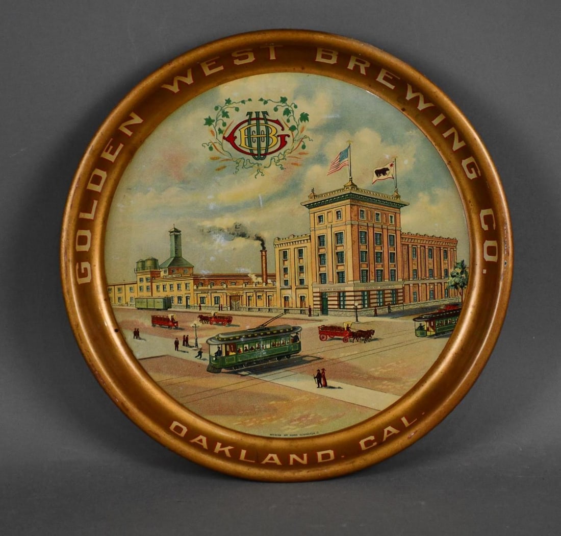 Golden West Brewing Co. Oakland Cal. Metal Tray (TAC) (1 of 3)