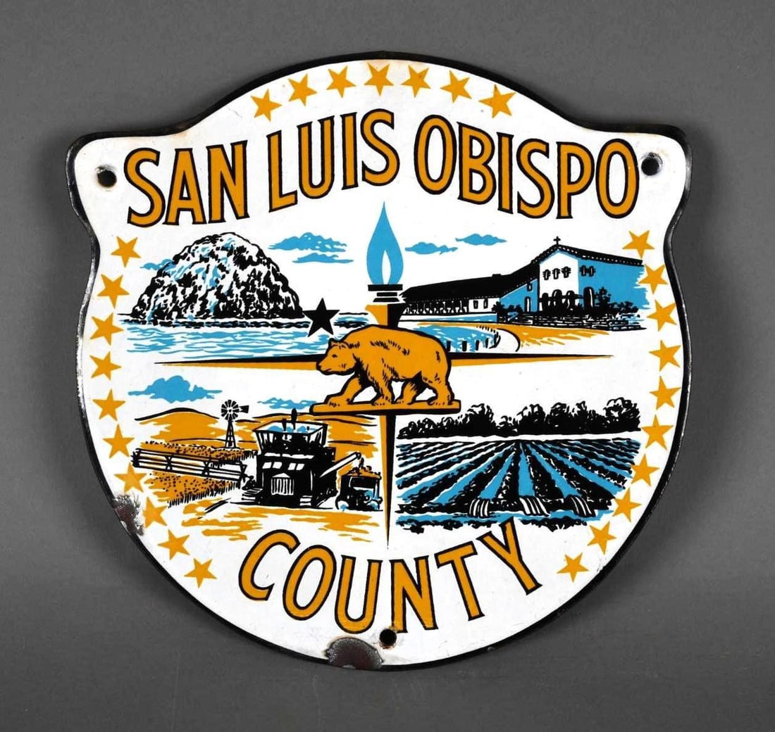 San Luis County w/ Good Graphics Porcelain Truck Door Sign (TAC) (1 of 4)