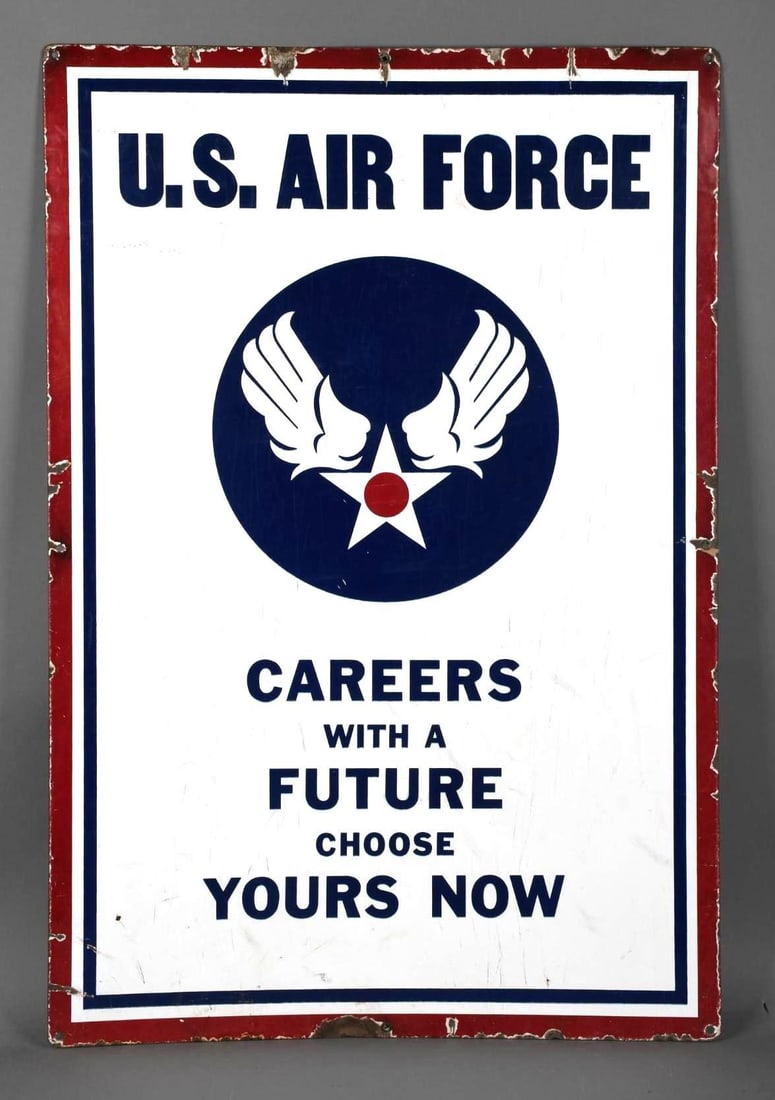 U.S. Army/Air Force w/Logos Porcelain Sign (TAC) (1 of 4)