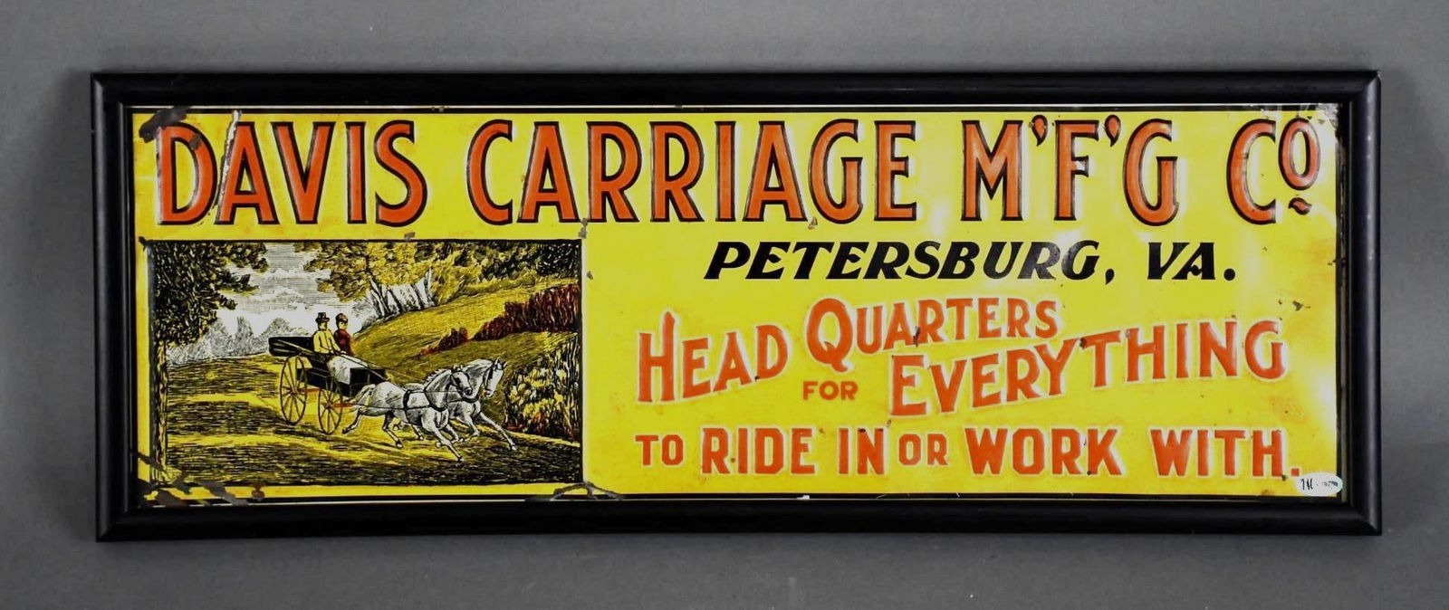 Davis Carriage M'F'G Co. w/Image Metal Tacker Sign (TAC) (1 of 4)