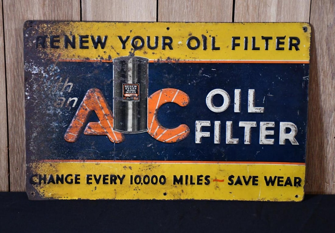 AC Oil Filter w/Image Metal Sign (TAC) (1 of 4)