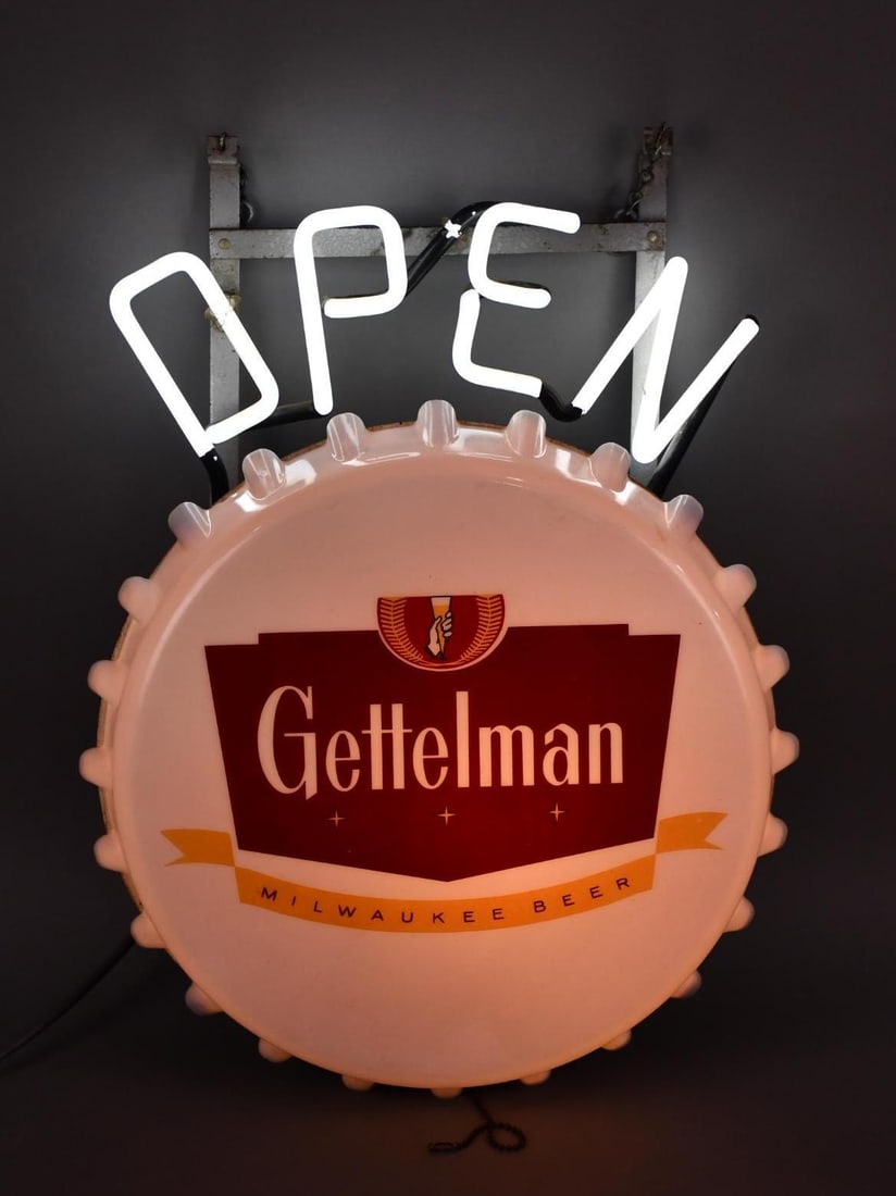 Gettelman Milwaukee Beer Plastic & Metal Neon Sign (1 of 4)