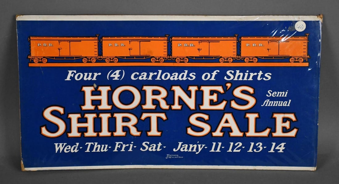 Horne's Shirt Sales Cardboard Trolley Sign (1 of 5)