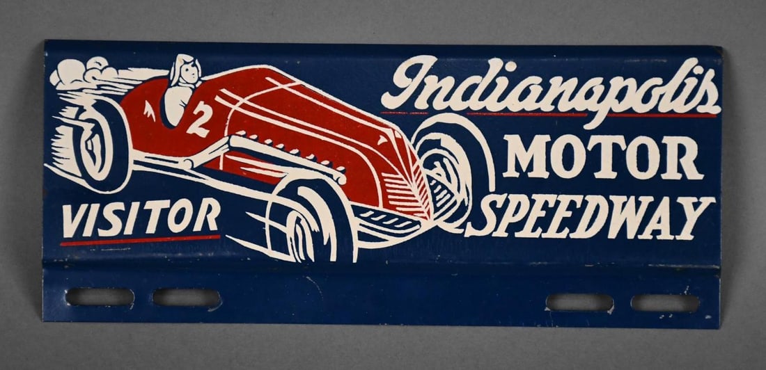 Indianapolis Motor Speedway Visitor w/Race Car Metal License Plate Attachment (TAC) (1 of 4)