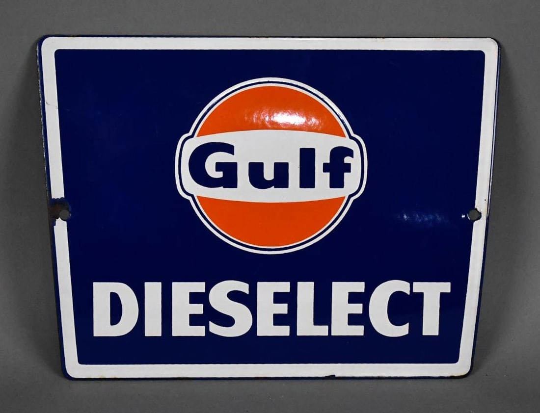 Gulf Dieslect Porcelain Pump Sign (TAC) (1 of 4)