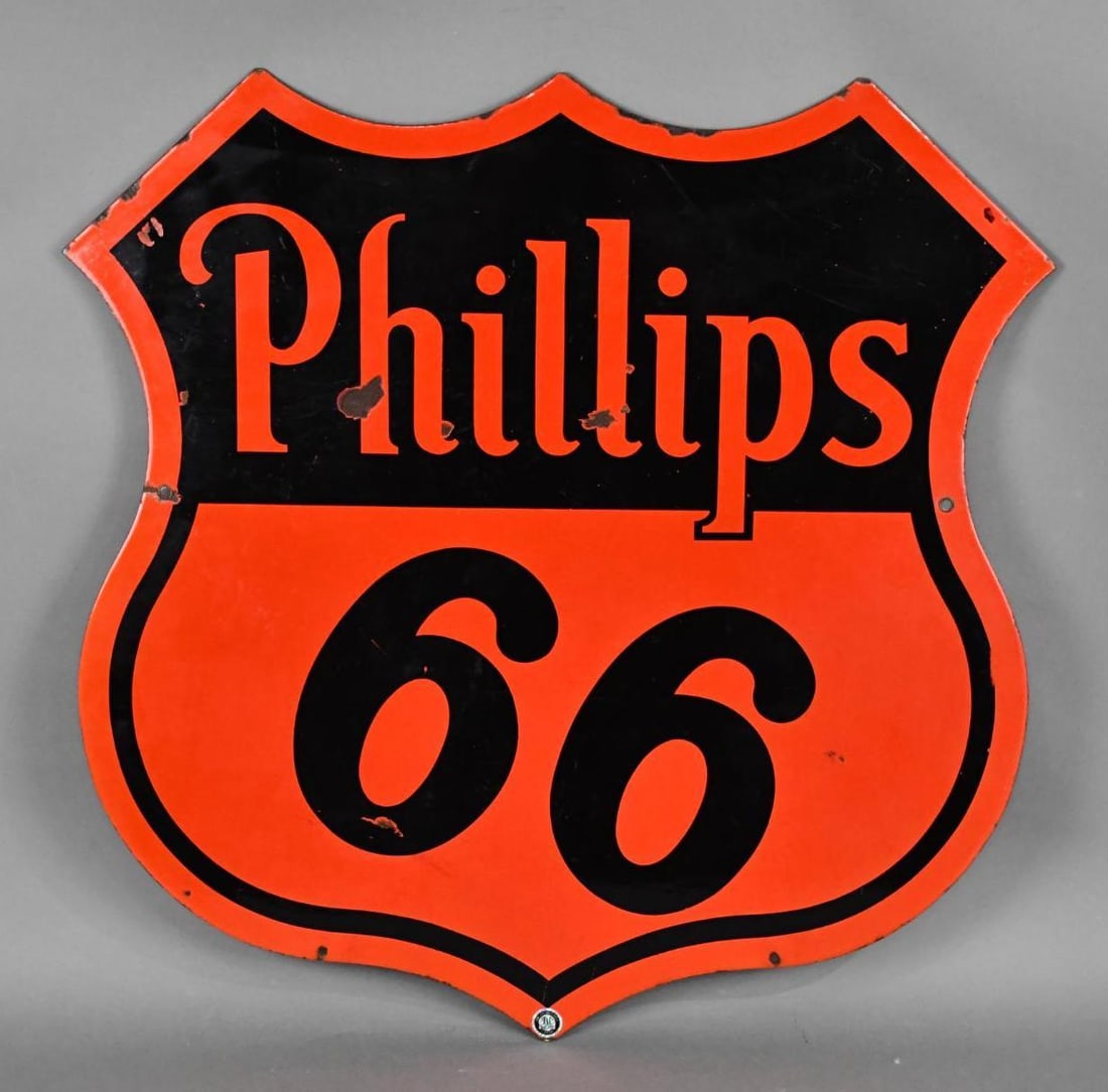 Phillips 66 (orange & black) Porcelain Sign (TAC) (1 of 8)