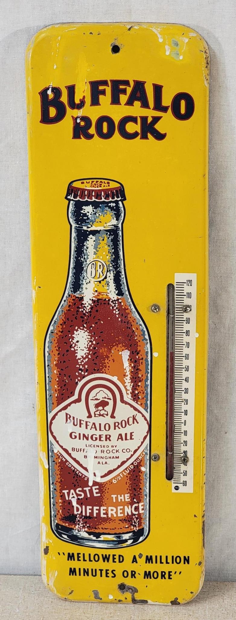 Buffalo Rock Ginger Ale w/Bottle Metal Thermometer (TAC) (1 of 4)