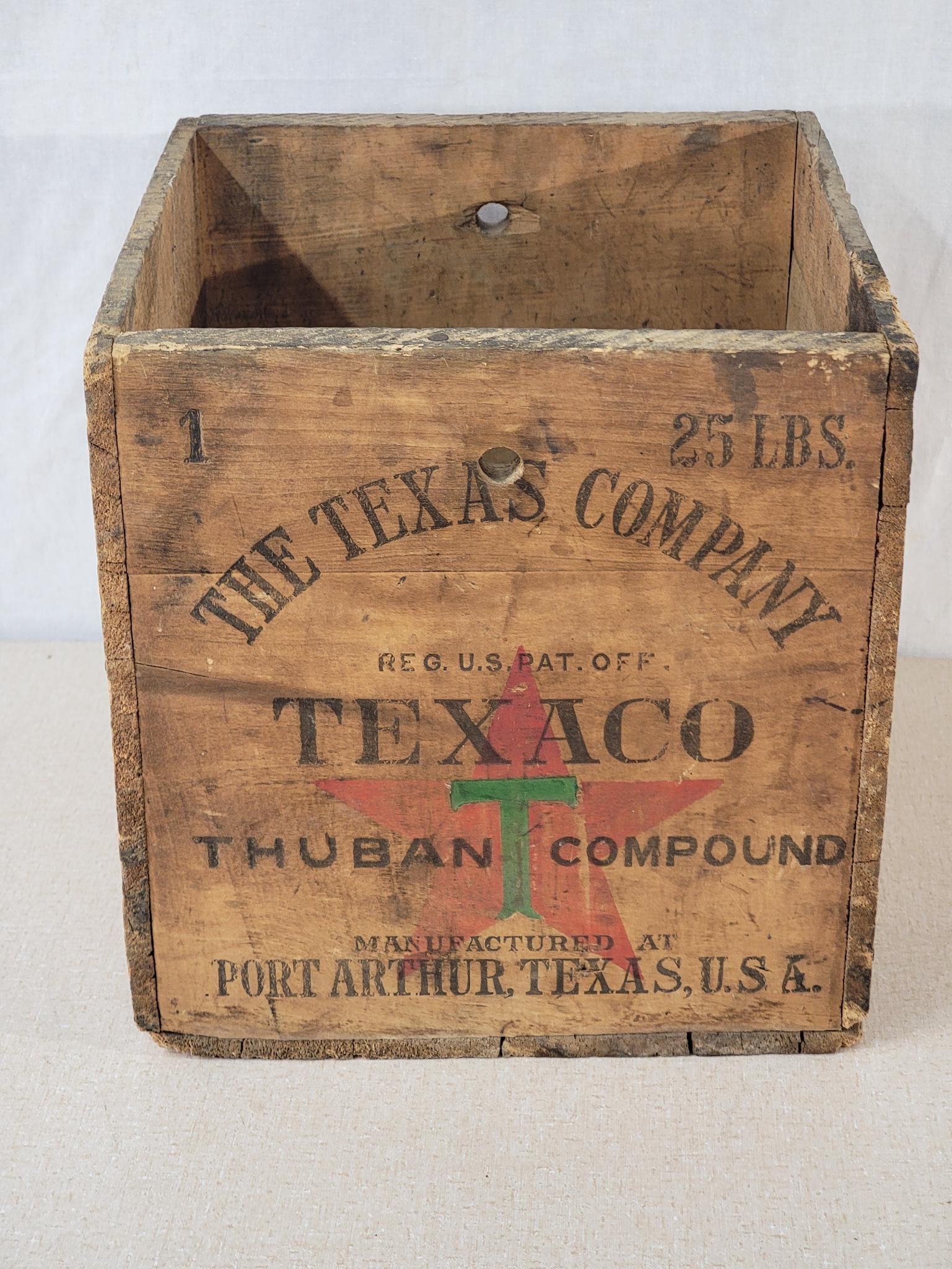 Texaco Thuban Compound Wood Crate w/Logo (1 of 5)