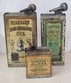 3-Early Standard Oil Metal Cans