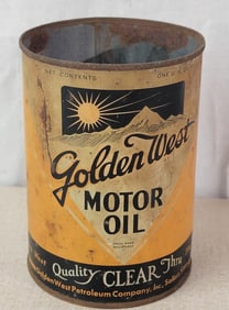 Golden West Motor Oil One Quart Metal Can