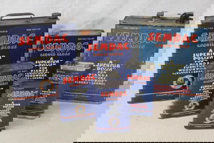 6-Different Standard Oil Semdac Liquid Gloss Metal Cans