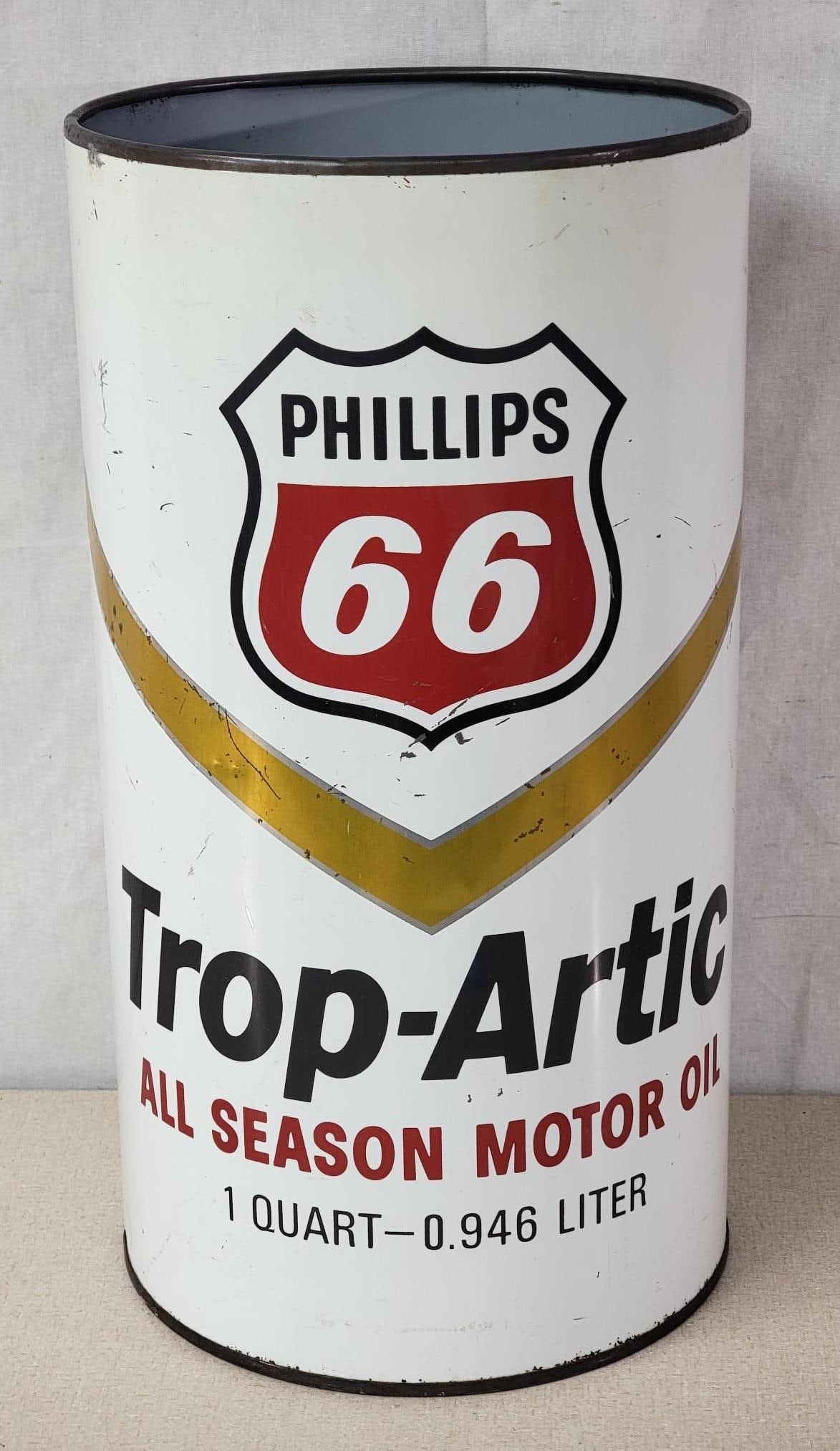 Phillips 66 Trop-Artic Metal Trash Can (1 of 2)
