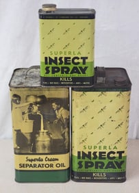 3-Standard Oil Superla Metal Cans