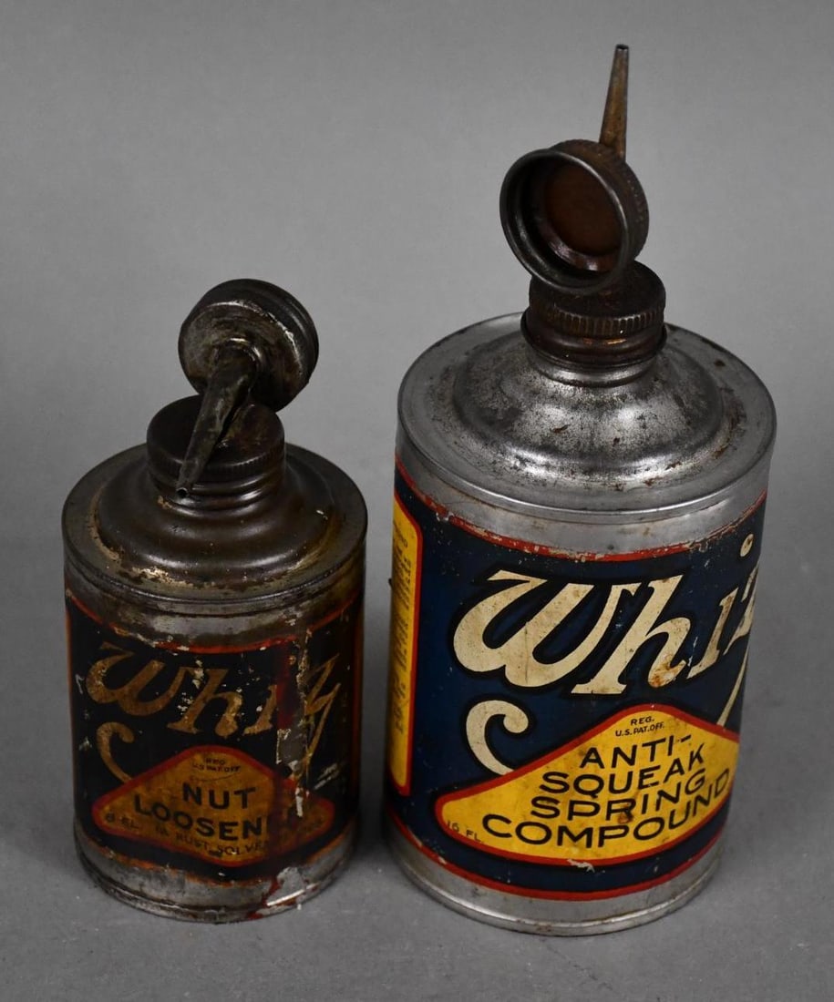 Whiz Anti-Squeak & Nut Looser Metal Cans w/Spouts (1 of 3)
