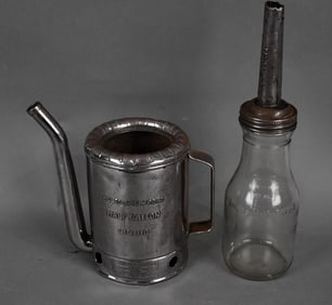 Half Gallon Swing-Spout Can & Quart Oil Bottle