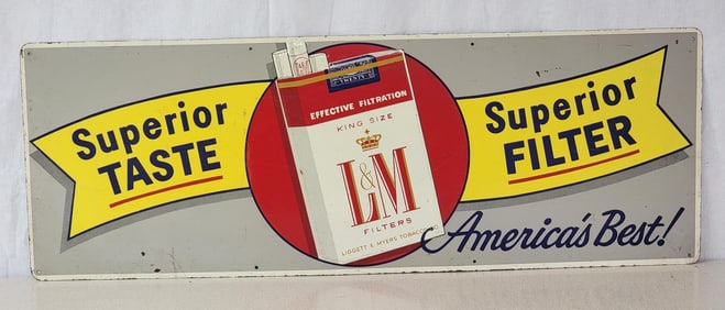 L&M Cigarette w/Logo Metal Sign (TAC)