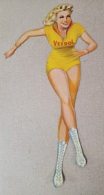 Veedol Skating Girl Metal Sign (long hair )(TAC)