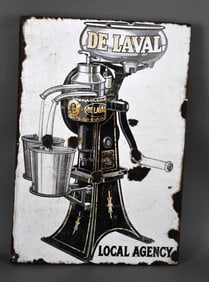 De Laval Local Agency w/Cream Separator Porcelain Flange Sign (TAC)