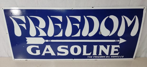 Reproduction Freedom Gasoline Porcelain Sign