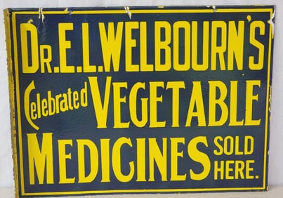 Reproduction Welbourn's Porcelain Flange Sign