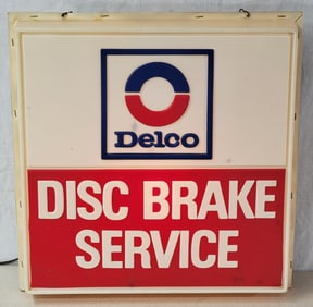 Delco Disc Brake Service Plastic Lighted Sign