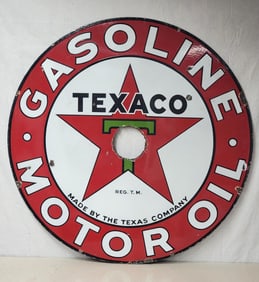 Texaco (black-T) Star Logo Porcelain Sign