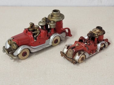 2-Hubley Cast Iron Fire Engine Pumpers